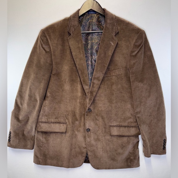 Stafford classic fit men’s brown corduroy blazer sport coat size 46L classic - Picture 1 of 9